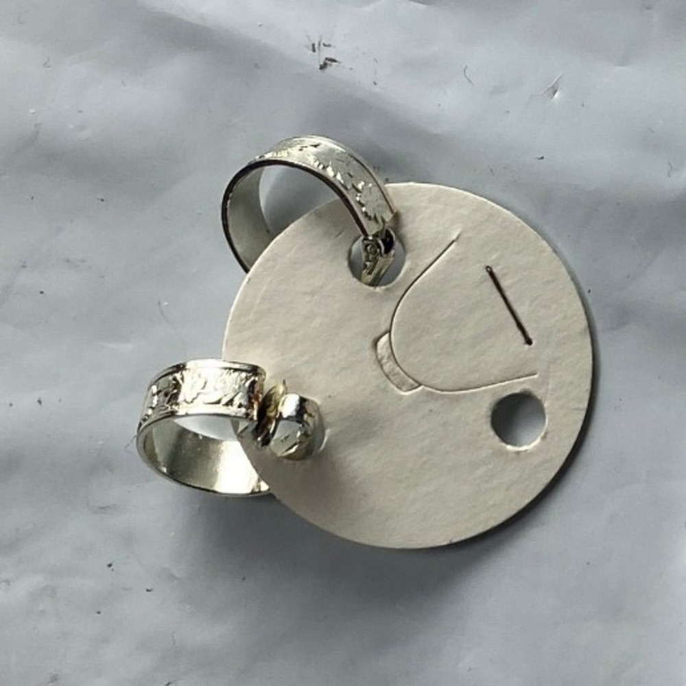 Style Hoop Earrings Silver Tone Small Patterned Hoop‎ Earrings